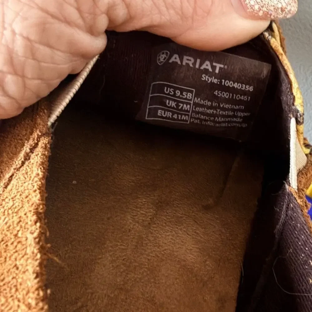 Ariat Sunflower Suede Slip On Shoes Womens 9.5B Western Casual